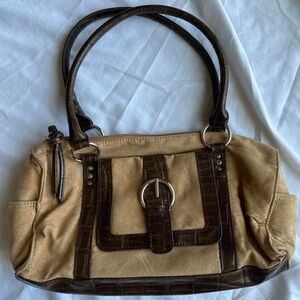 Elegant Tan and Brown Women's Handbag